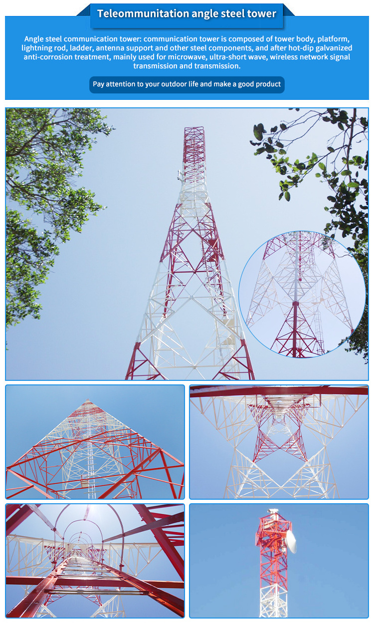 Factory Hot Sale 3 Legged Tubular Steel Lattice Telecommunication Antenna Tower Telecommunication Tubular Tower