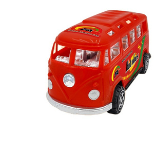 Fast Gearz - Kids Car City Bus Freewheel Bus Toy with Sounds and Lights, Cartoon Plastic Toy Bus Friction Toy Vehicle