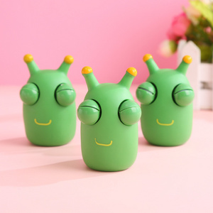 Green Bug Eyes Popping Squeeze Toy Cartoon Eyeball Burst Bug Decompression Toy Silicone Stress Relief Pinch Sensory Fidget Toy