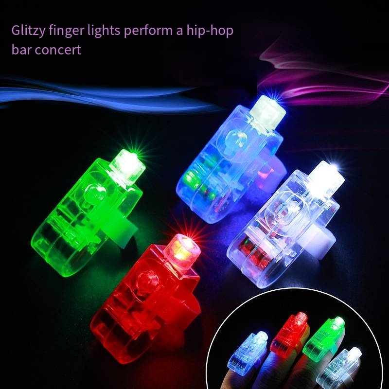 Glow in the Dark Party Supplies LED Finger Flashlight Light Up Finger Ring Toys LED Party Finger Lights for Kids