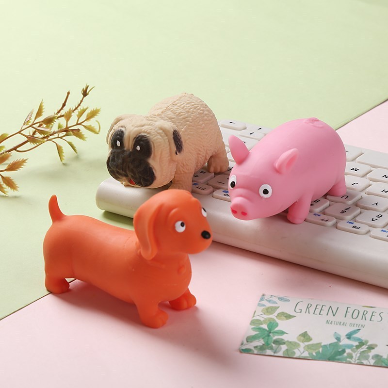 Soft Plastic Cute Animal Gift Pet Pull Pinch Bad Mood Anti Stress Squeeze Relief Anxiety Puppy Dog Toy