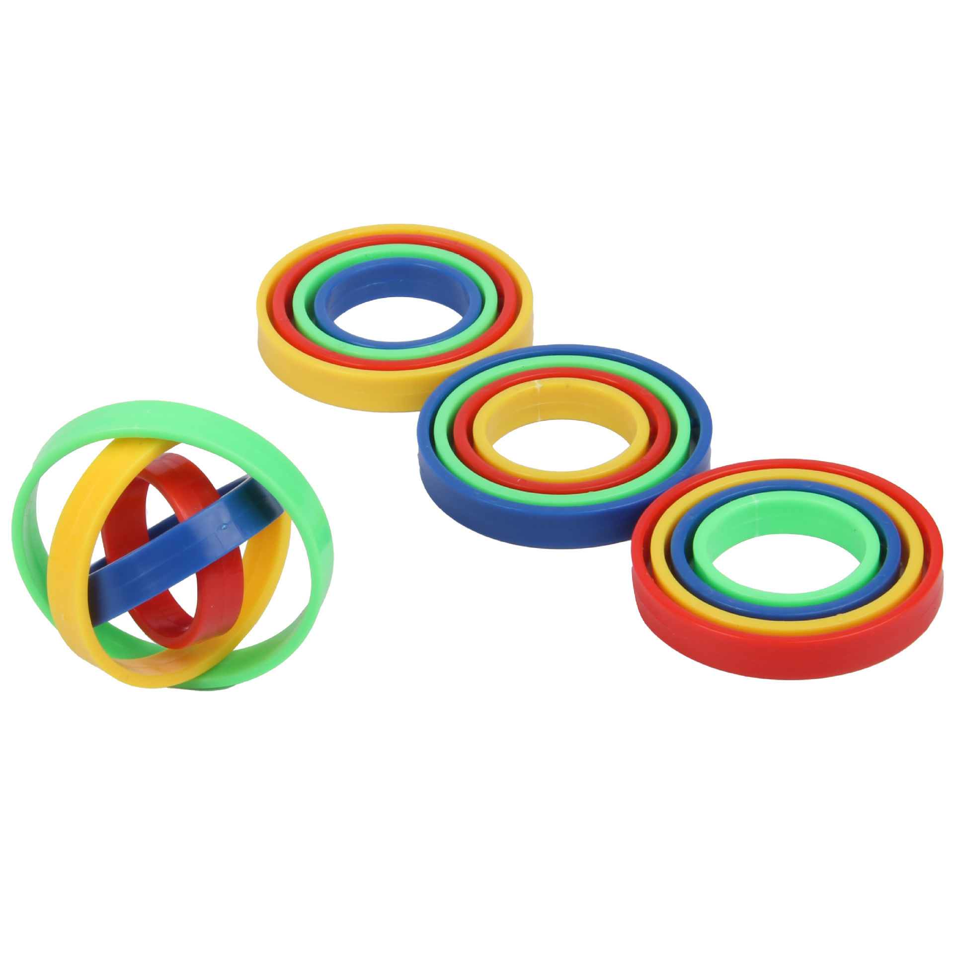 Creative colorful finger gyro orbiting rings spinner children educational toys decompression toy