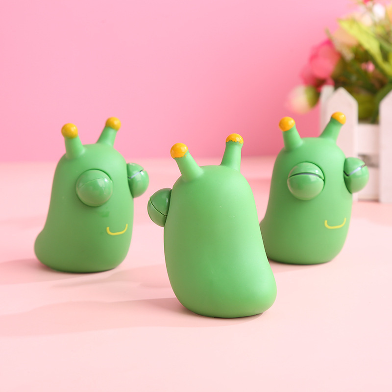 Green Bug Eyes Popping Squeeze Toy Cartoon Eyeball Burst Bug Decompression Toy Silicone Stress Relief Pinch Sensory Fidget Toy