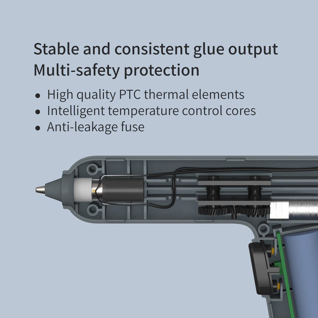 ATuMan 4.2V Rechargeable Handheld Cordless Hot Glue Gun Built In Battery 15W Hot Melt Glue Gun