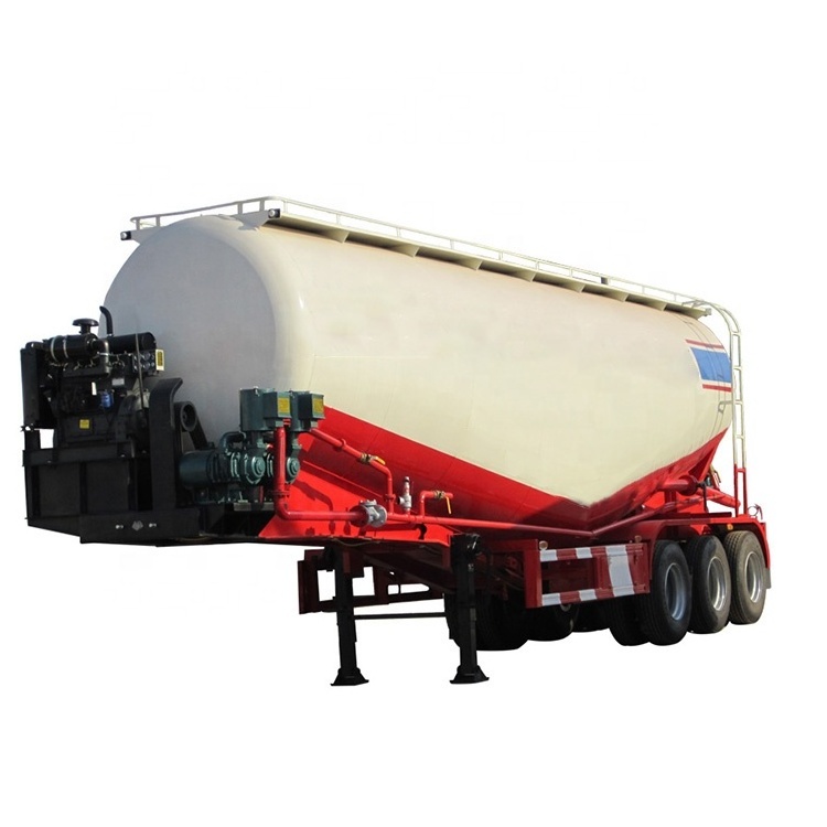 Factory New V-type powder Bulk Cement Tank Truck Trailer 40ton 50ton 60ton Steel Dry Cement Bulker Silo Tanker Semi Trailer