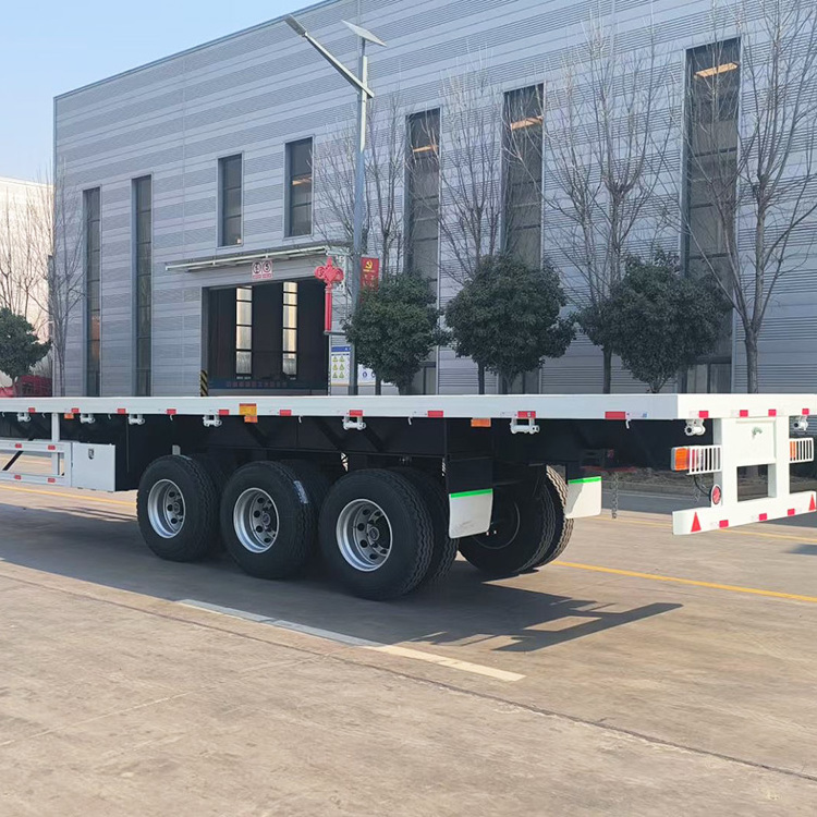 Best low price 30 40 ft flat bed body 3 axle flatbed semi trailer 40ft for container