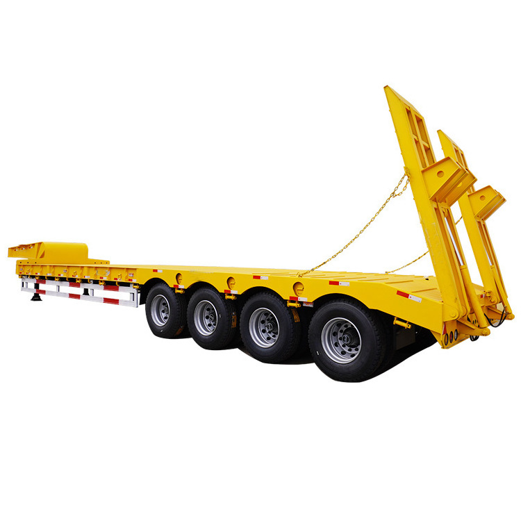 Excavator Low Bed Loader  3 4 Axle 50 60 Ton Gooseneck Lowboy Semi Truck Trailer for Sale