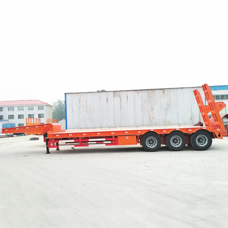 3 4 5 Axle 50 60 80 Ton Heavy Duty Gooseneck Excavator Transportlow Loader Lowboy Low Bed Semi Truck Trailer