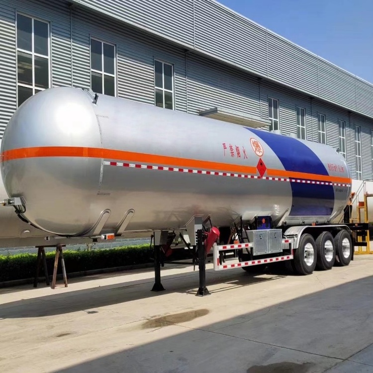 3 axle 50cbm CNG LNG fuel tank semi truck trailers gas lpg tanker trailer for sale