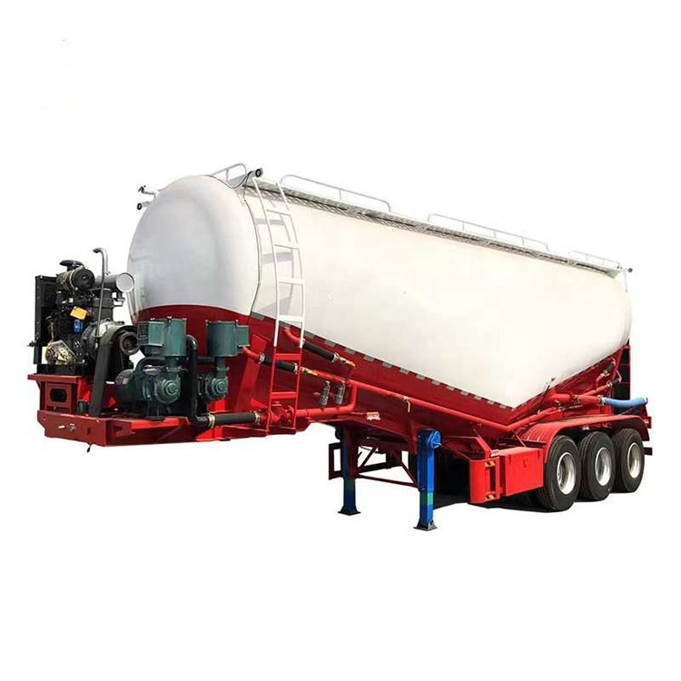 Factory New V-type powder Bulk Cement Tank Truck Trailer 40ton 50ton 60ton Steel Dry Cement Bulker Silo Tanker Semi Trailer