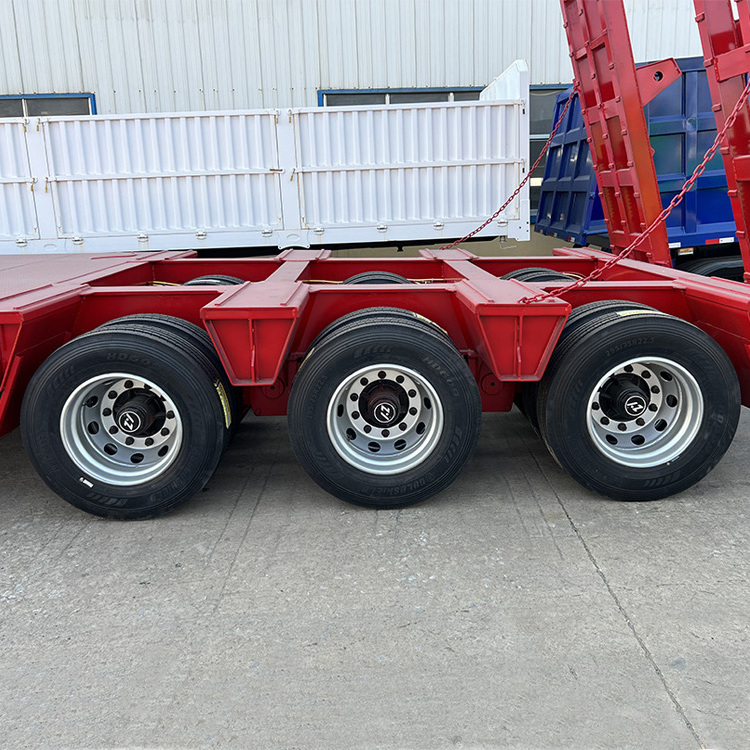 Front Load Low Bed 80 Ton Detachable Gooseneck Lowbed Lowboy Rigid Suspension Semi Traielr