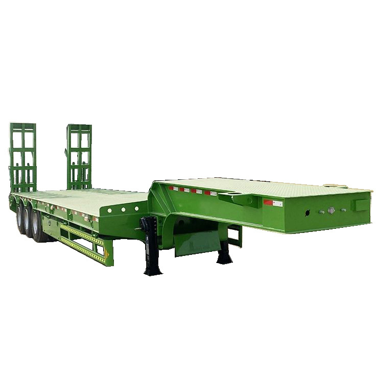 Front Load Low Bed 80 Ton Detachable Gooseneck Lowbed Lowboy Rigid Suspension Semi Traielr