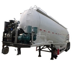 Factory New V-type powder Bulk Cement Tank Truck Trailer 40ton 50ton 60ton Steel Dry Cement Bulker Silo Tanker Semi Trailer