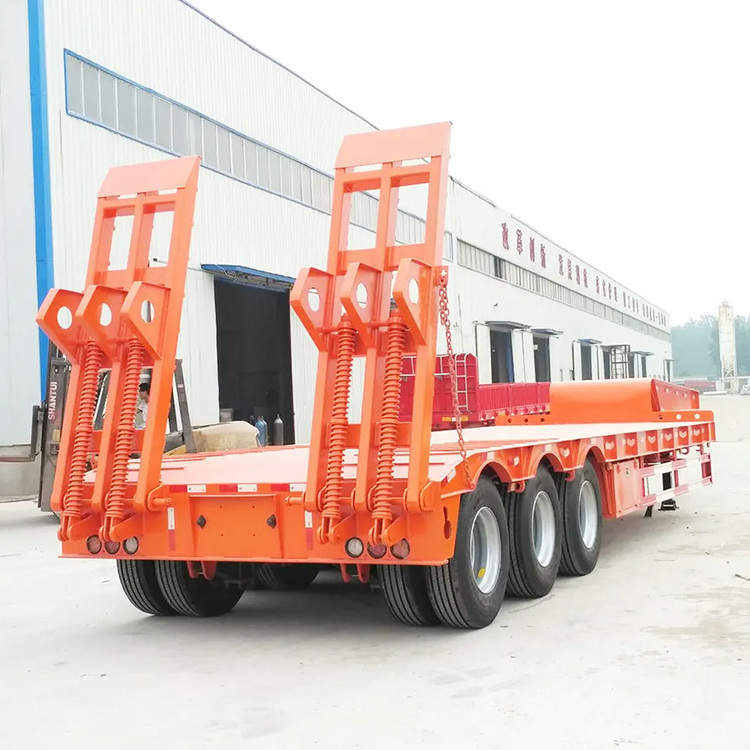 3 4 5 Axle 50 60 80 Ton Heavy Duty Gooseneck Excavator Transportlow Loader Lowboy Low Bed Semi Truck Trailer