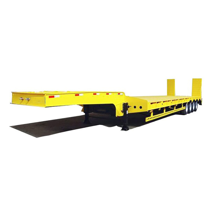 Hot sale 3 axis 4 axle 60 80 100 tons heavy duty gooseneck low loader low bed lowboy truck semi trailer