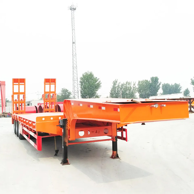 3 4 5 Axle 50 60 80 Ton Heavy Duty Gooseneck Excavator Transportlow Loader Lowboy Low Bed Semi Truck Trailer