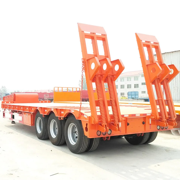 Excavator Low Bed Loader  3 4 Axle 50 60 Ton Gooseneck Lowboy Semi Truck Trailer for Sale