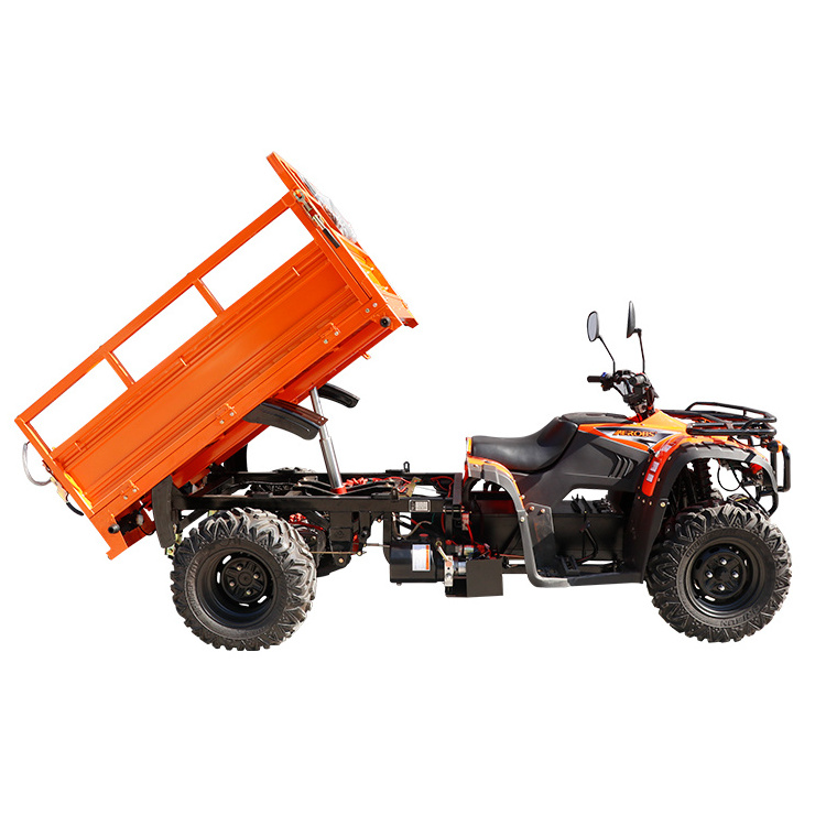 Popular adult 380kg farm ATV all terrain universal 4-wheel four-stroke ATV with 1.6m cargo bucket