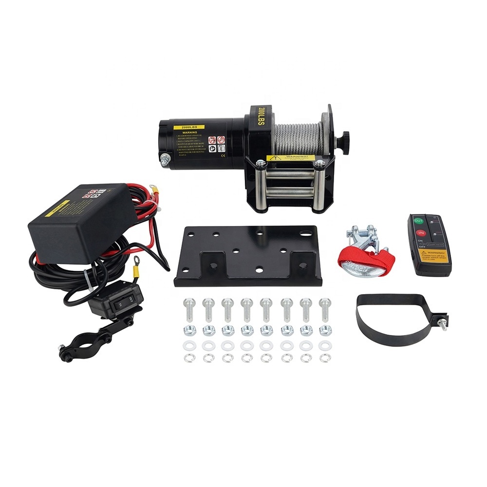 12v 2000lbs mini atv winch