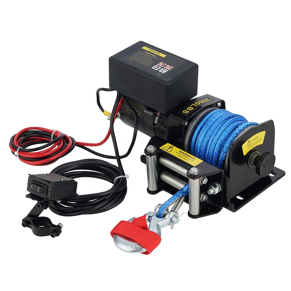 12v 2000lbs  atv winch with synthetic rope