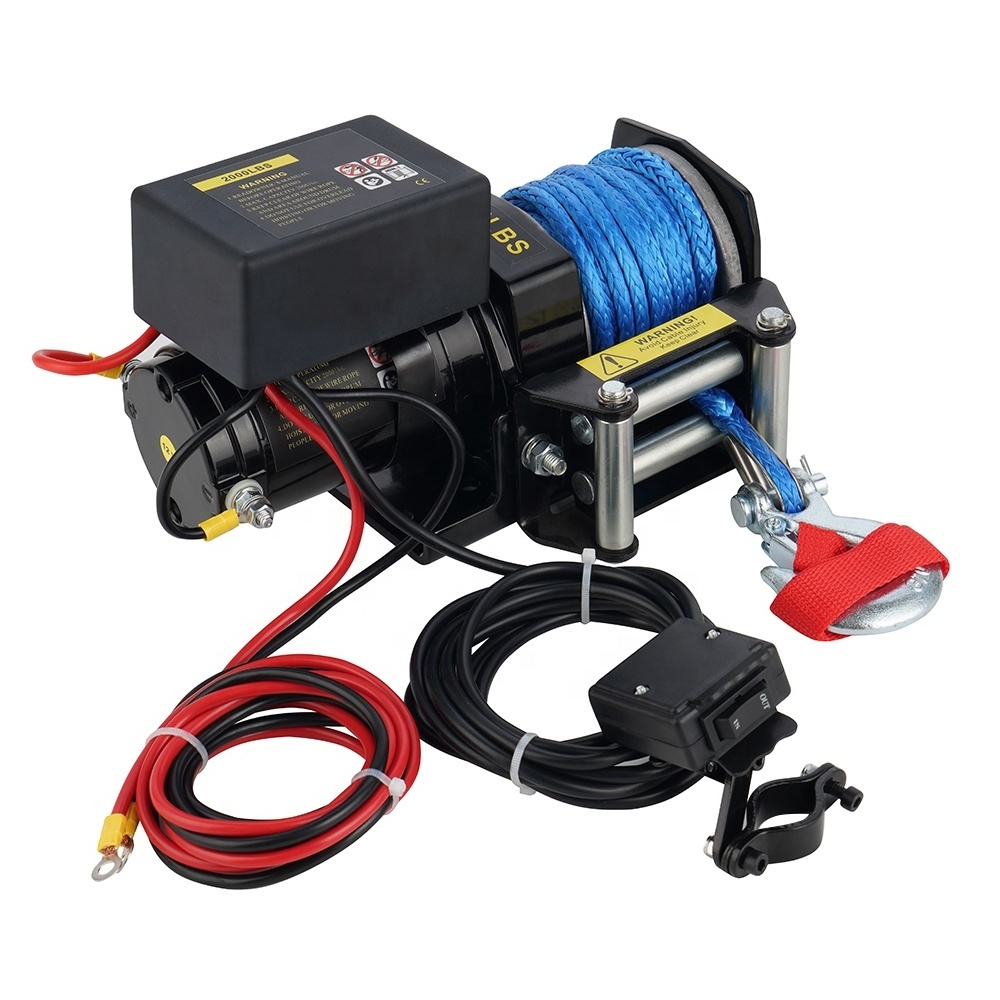 12v 2000lbs  atv winch with synthetic rope