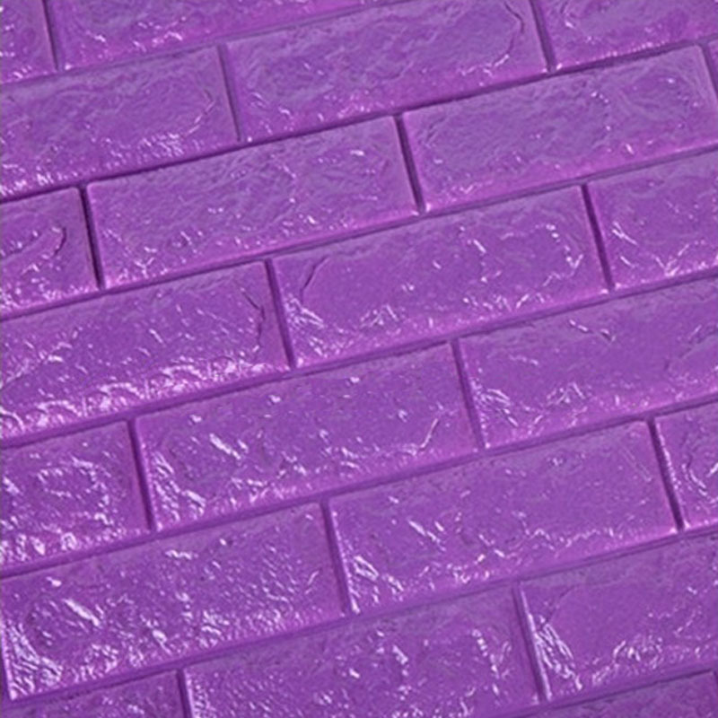 Purple soundproof 3d pe foam wallpapers