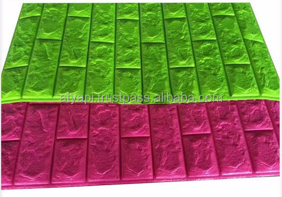 Colorful small size adhesive wall brick tile eco non toxic non smelling wallpaper foam tile