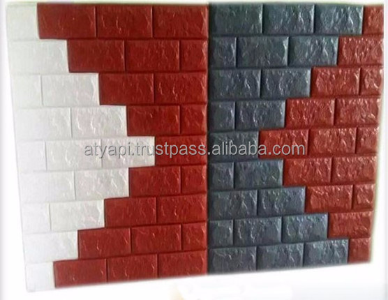 Colorful small size adhesive wall brick tile eco non toxic non smelling wallpaper foam tile