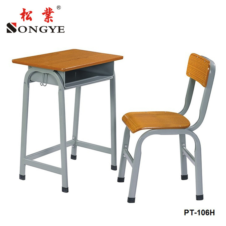 simple used classroom single study student desk table/ children school desk and chair set