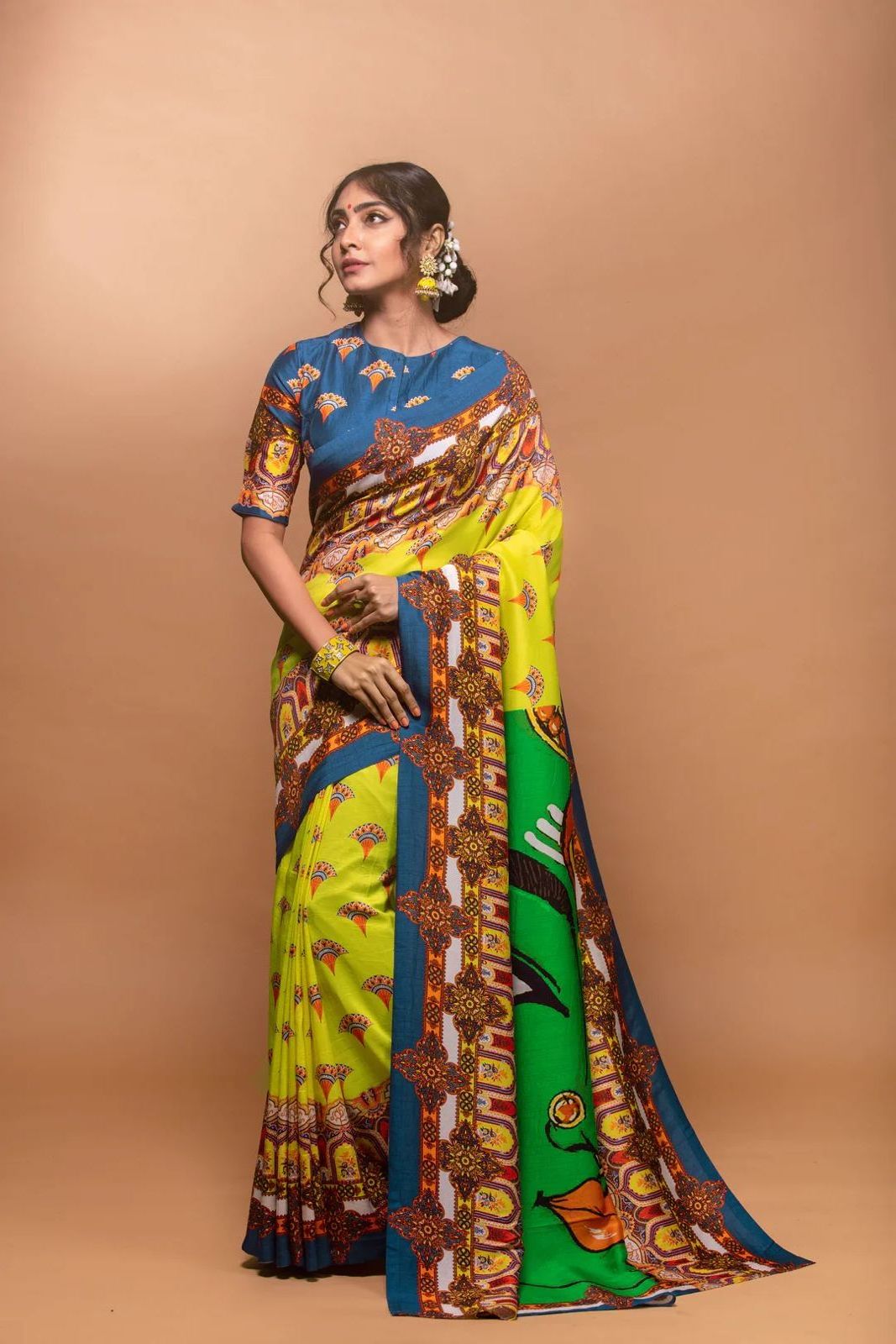 New Navratri Saree Launched Crepe Silk 5.50 MTR Saree With Digital Print On All Over The Saree