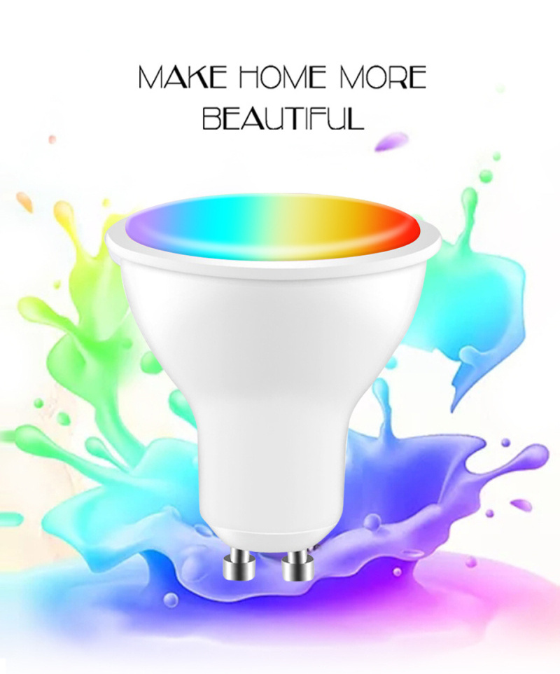 Aubess Tuya Zigbee Smart Bulbs GU10  Smart Lighting 5W  RGB+CCT 100-240V 5W Dimmable LED Light Bulb Voice Control