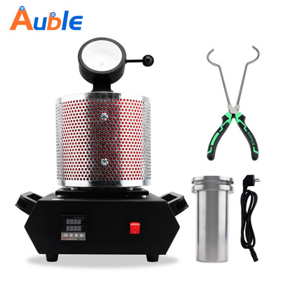 1-3kg Small Smelting Furnace Electric Gold Melting Machine Metal Melting Furnace for Aluminum Copper Silver with Protective Net