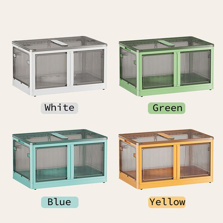 4 color Foldable Shelf Drawer Organizer Transparent Clothing Toys Storage Boxes Bins Rolling Wheels Clear Plastic Square Storage