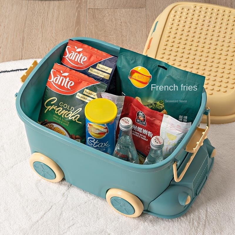 Plastic Lid Wholesale Kids Children Toy Storage Box With Hole Train Storage Organizer Fashion Design Big Volume Type Storage Bin