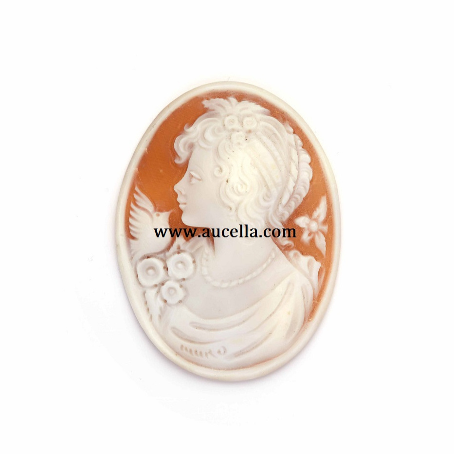 Size 45 mm Oval Shape Top Quality Natural Sardonyx Seashell Cameo Handmade