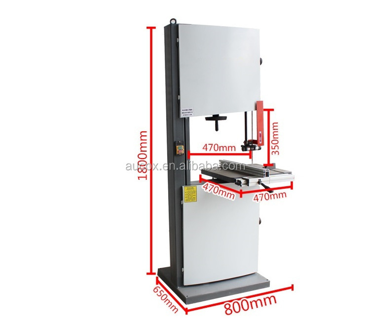 Bench Industrial Band Saw Machine Low Noise Induction Motor log Wood Cutting Saw