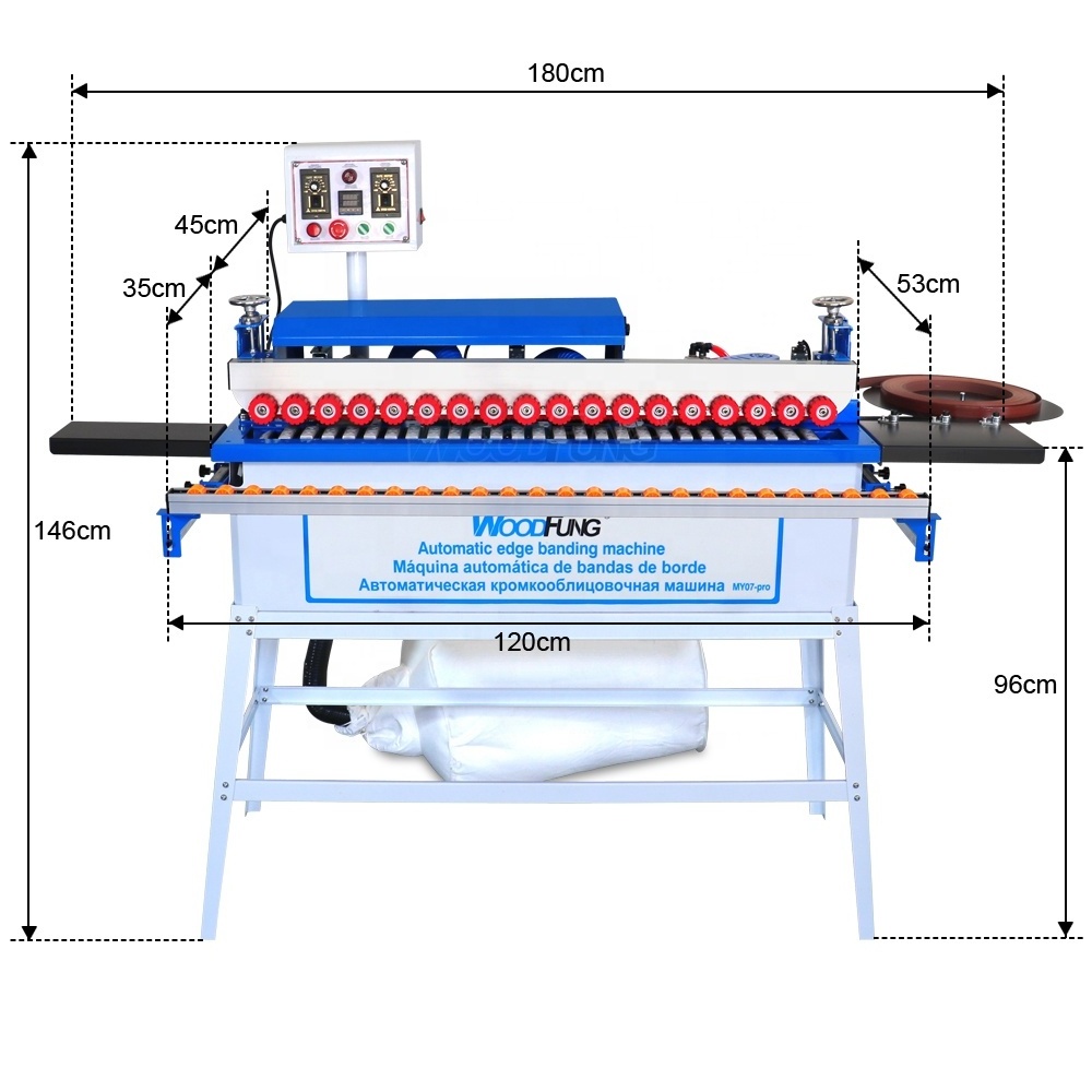 Woodfung MY07 Pro Auto Feeding Curved Edge Bander Woodworking Edging Banding Machine