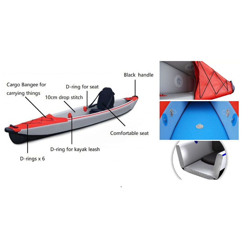 Wholesale Foldable Inflatable Drop Stitch Pedal Fishing 2 Person Kayak