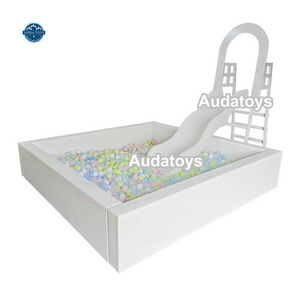 Custom Kids Single Soft Playground Stair White soft play Ball Pit With Slide