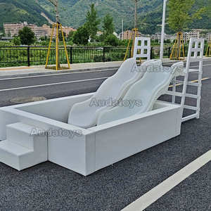 Large Playground Luxury Stairs White Double Slide For Kid Ball Pit