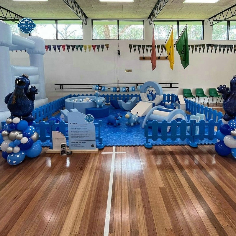 Boy Ocean Blue Mobile Commercial SoftPlay Set Kids Indoor Playground Equipment for party rental