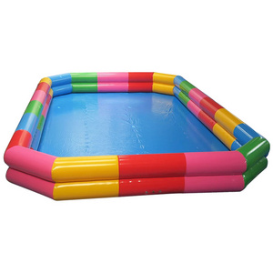 PVC pool Hot sales customized commercial use inflatable water swimming pool with paddle/bumper boats for kids and adults