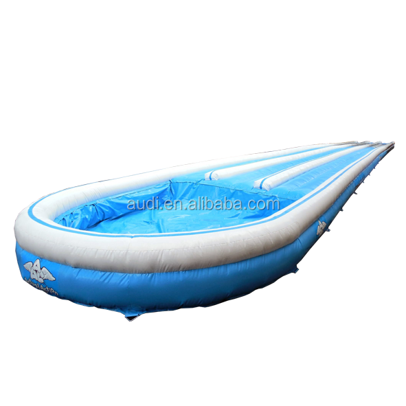 blue color inflatable slip and slide with pool