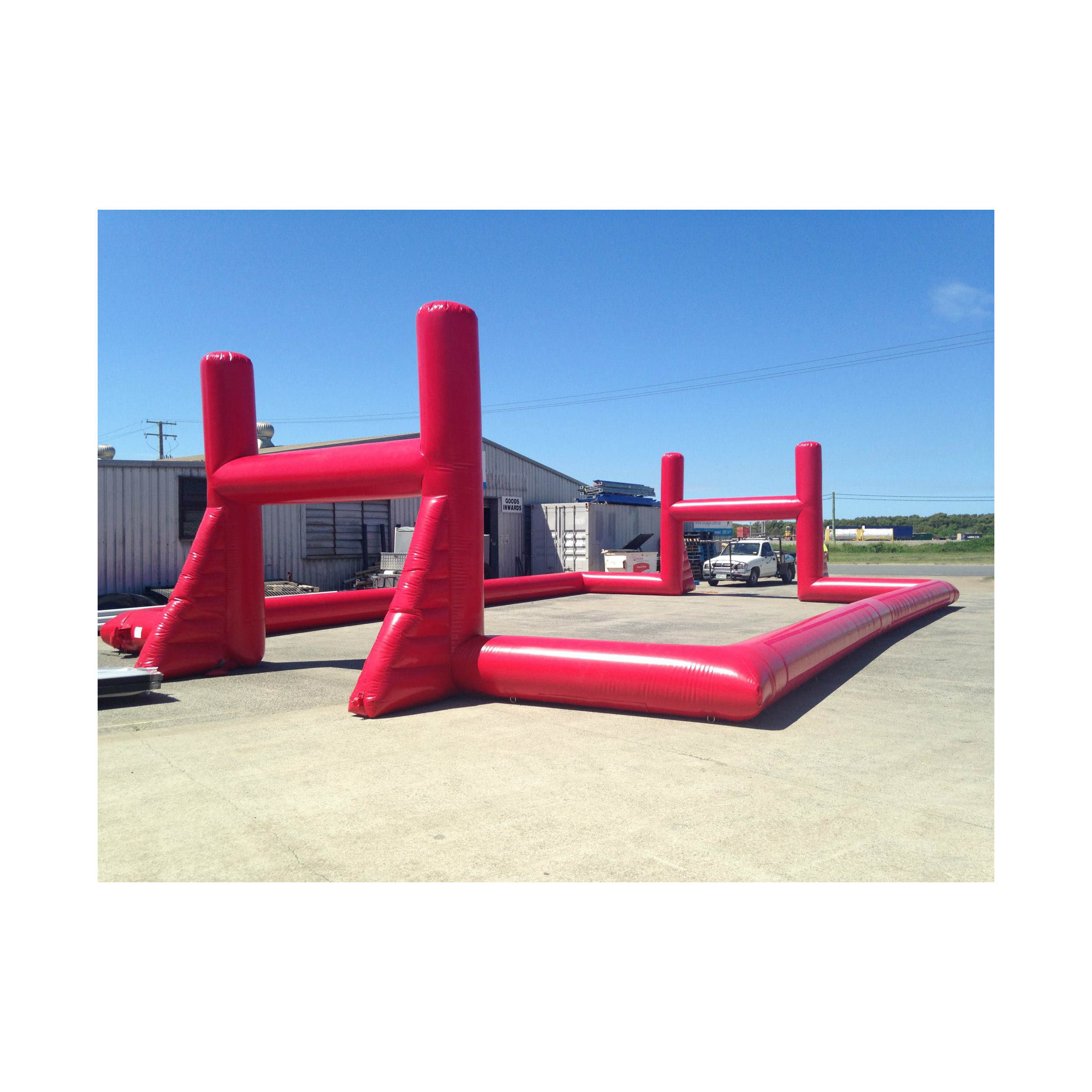 PVC inflatable football pitch sports inflatable soccer rugby court kids adults soccer shooting cage