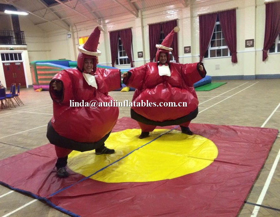 Christmas sumo mats kids adults inflatable santa claus wrestling suits for sale