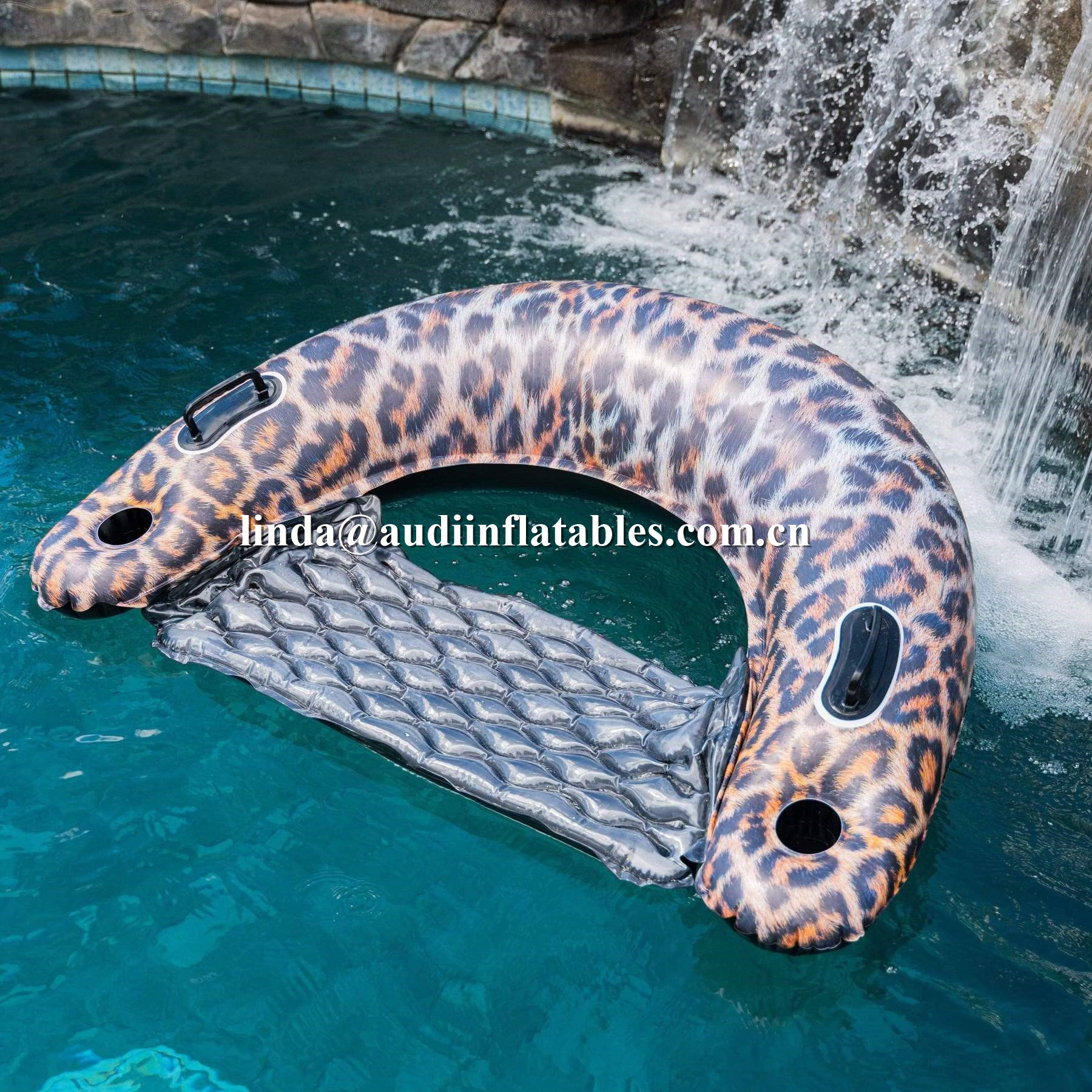 leopard print jumbo sun chair 2022 new inflatable water hammock float kids adults pool lounge