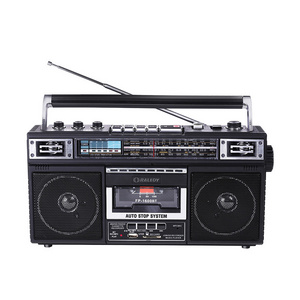 Vofull Retro Boombox Cassette Player AC Powered or Battery Operated Stereo AM/FM Radio with Big Speaker and Earphone Jack