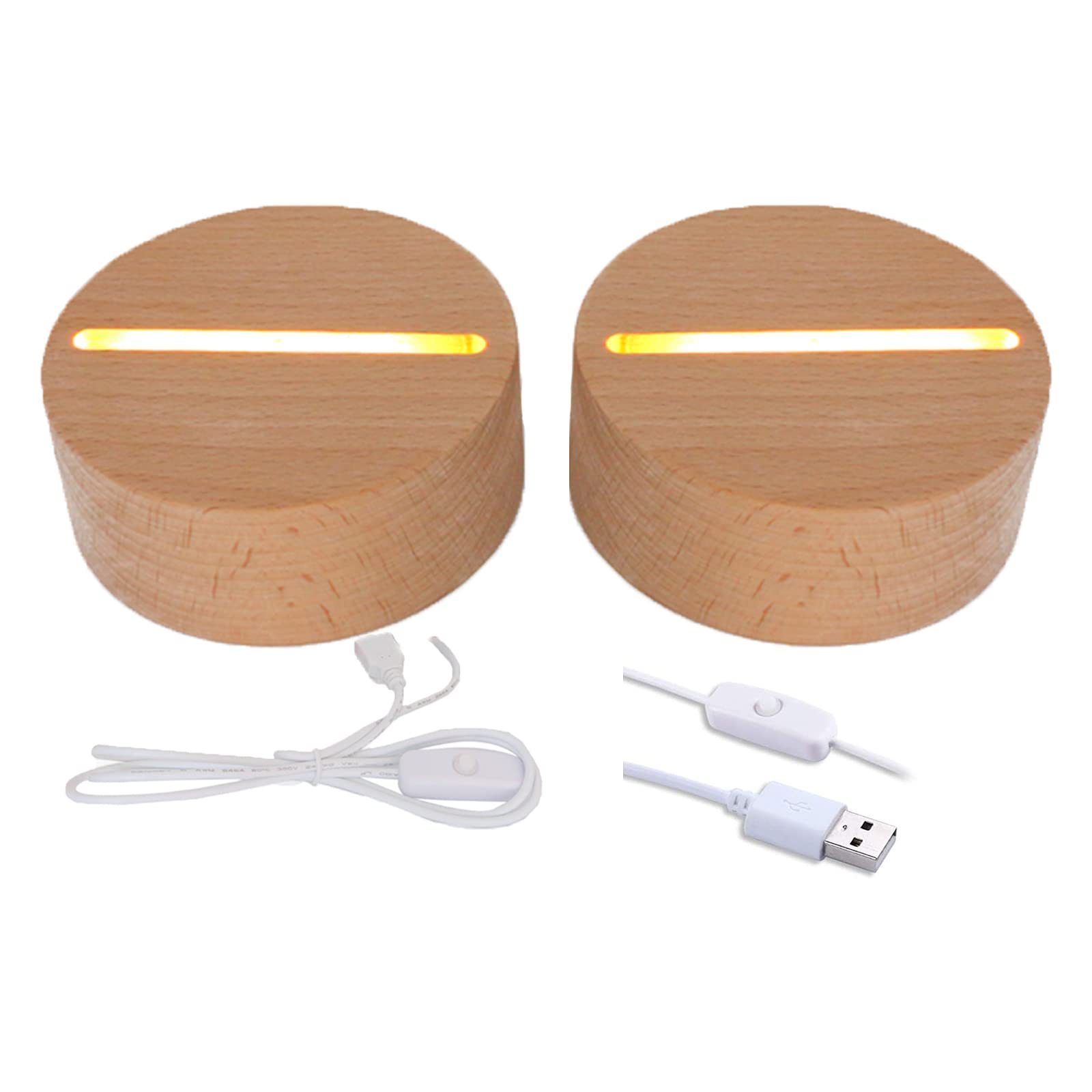 Vofull Wooden Night Light Acrylic LED 3D Illusion Anime Lamparas Table Lamb Desk Night Light Base Christmas Lamp Decor