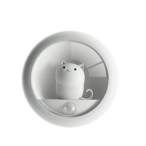 Vofull Hot Selling Rechargeable Night Lamp Motion Sensor Night Lights Round Cat LED Wall Light For Kids