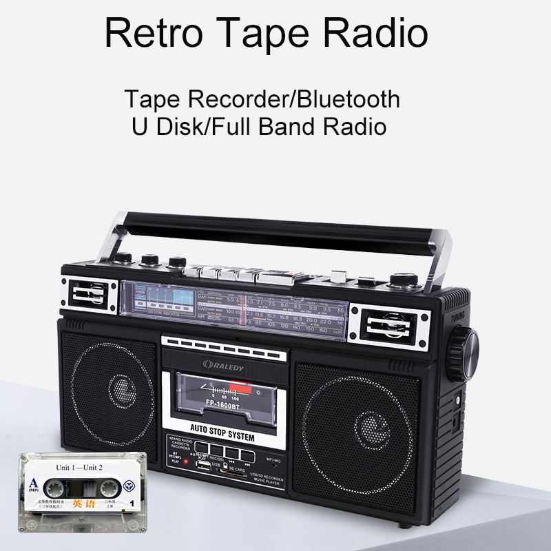 Vofull  Cassette Recorder Radio Portable four-band Elderly And Student Rape Radio with Blue Tooth/ USB / SD